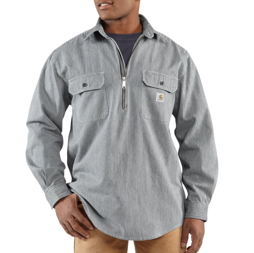 Carhartt Hickory Stripe Shirt Denim Qtr Zip